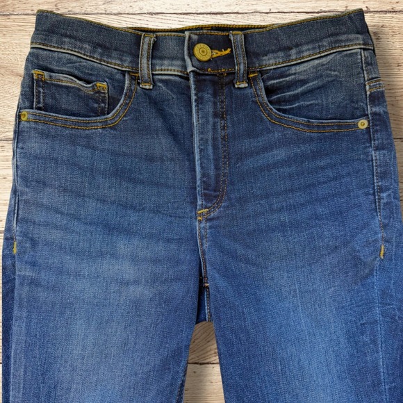 EXPRESS Womens Perfect Legging‎ High Rise Distress Blue Denim Jeans Size 0 - Picture 2 of 9